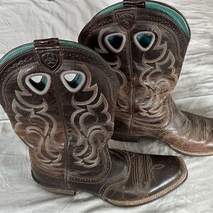 Ariat Brown and Teal Western Boots